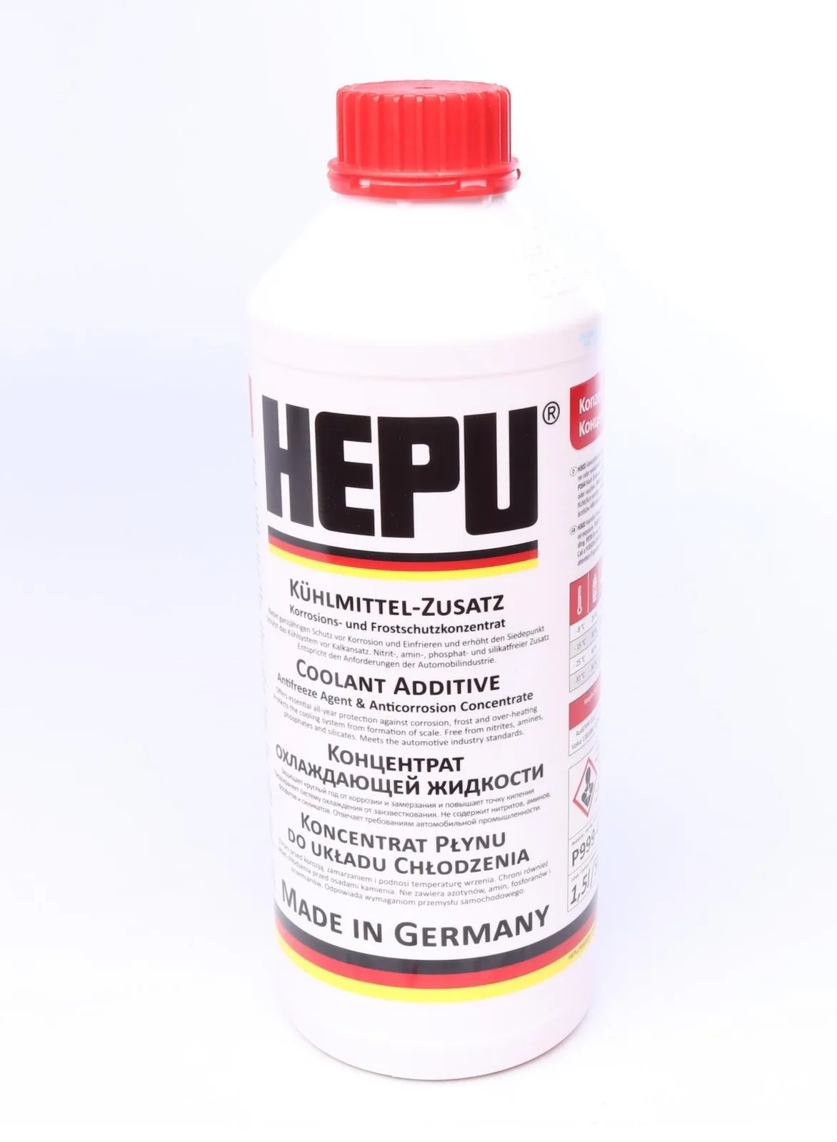 Антифриз - концентрат красный G12 (- 38 градусов) - 1.5 литра | Hepu (Германия)