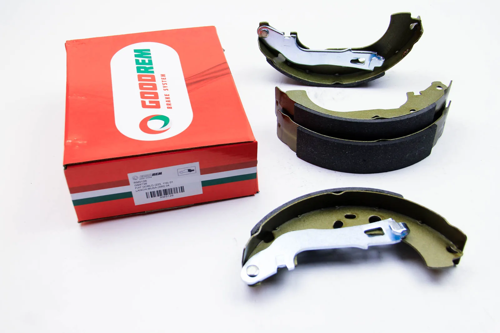Задние тормозные колодки барабанные Fiat Doblo 2005- 2009 | Goodrem RM0126