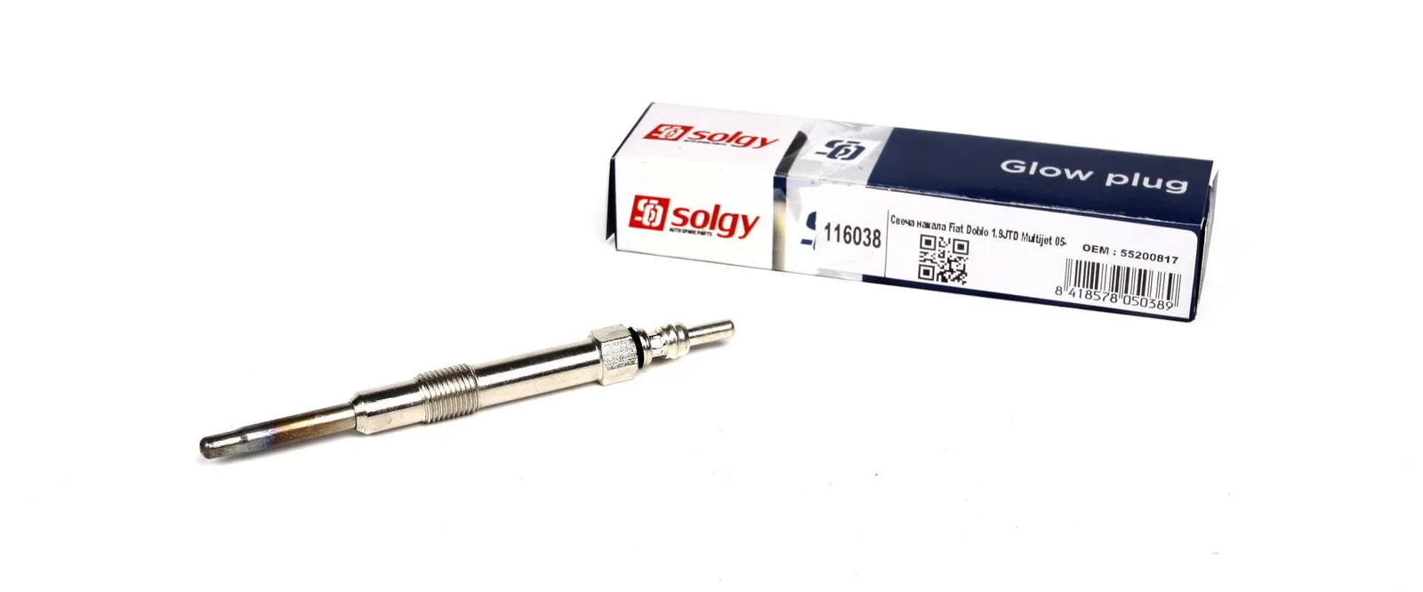 Свеча накала Фиат Добло 1.9 JTD - Multijet 120 л. сил | Solgy (Турция)