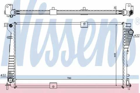 Радиатор водяной 2.0DCi Рено Трафик( с/без кондиционером) | Nissens 630709