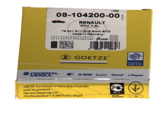 Рено Дастер 2010- 2018 1.6 16V кольца поршневые 79.5mm | Goetze (Германия)