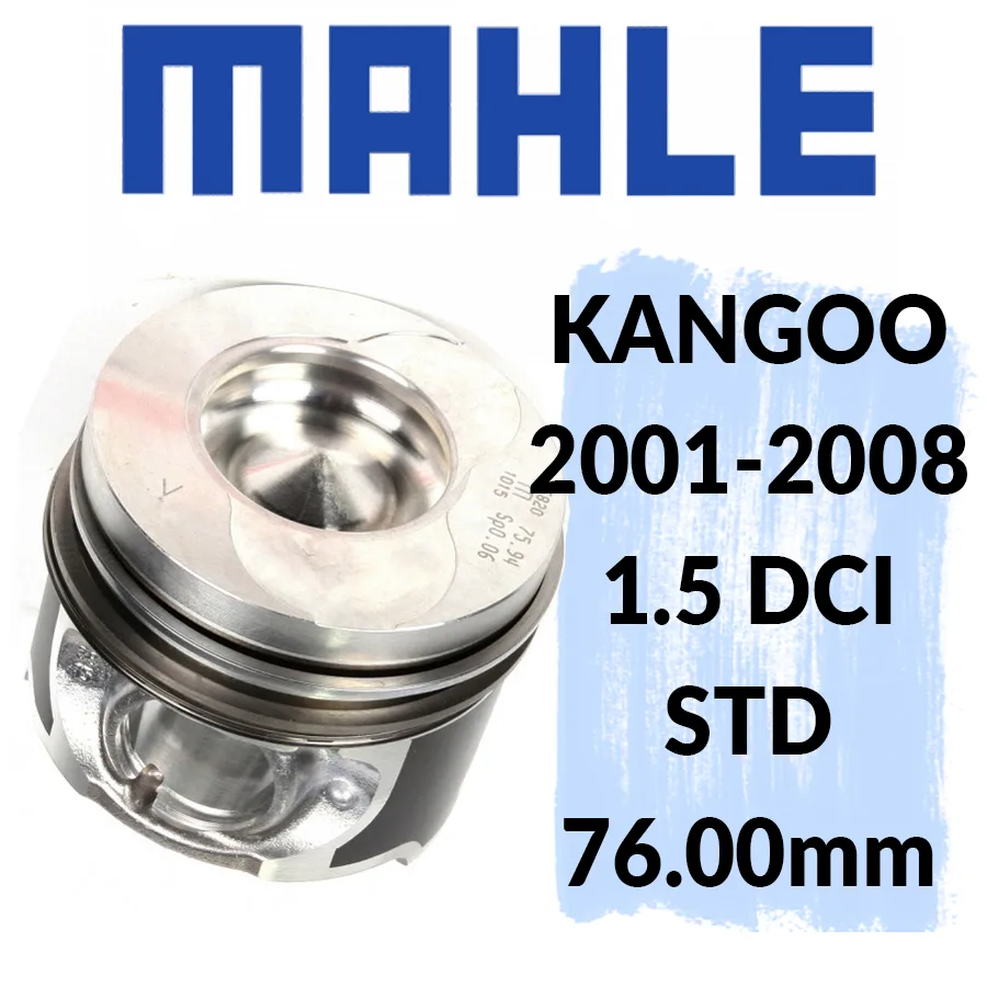 Поршень с кольцами стандартный Renault Kangoo 1.5 Dci 2001- 2008 (76mm) | Mahle 022 01 00