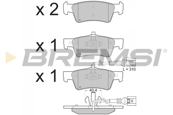 Колодки тормозные задние VW T5 03- (R17) 2003- | BREMSI