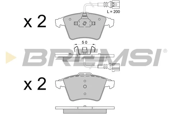 Колодки передние VW T5 03- (R16 ) 2003- | BREMSI